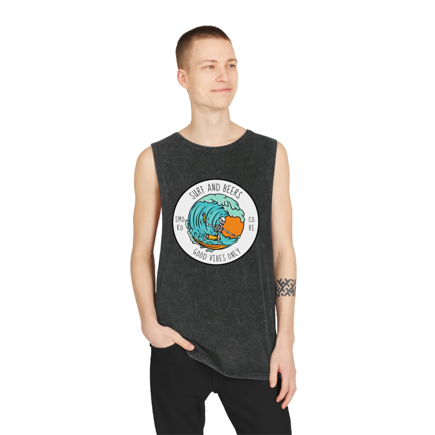 Beers and Surf Stonewash Singlet